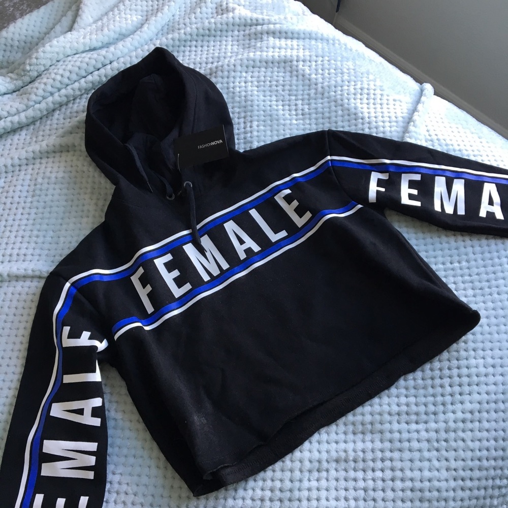 female purple stripe cropped hoodie